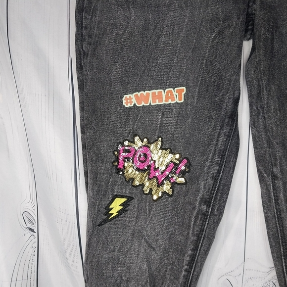 No Boundaries High Waisted Patchwork Faded Black Denim Juniors Jeans - Picture 4 of 12